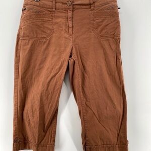 Reitmans Pants Capris Women's Size 9 Brown Zip Pockets Button Zip Closure